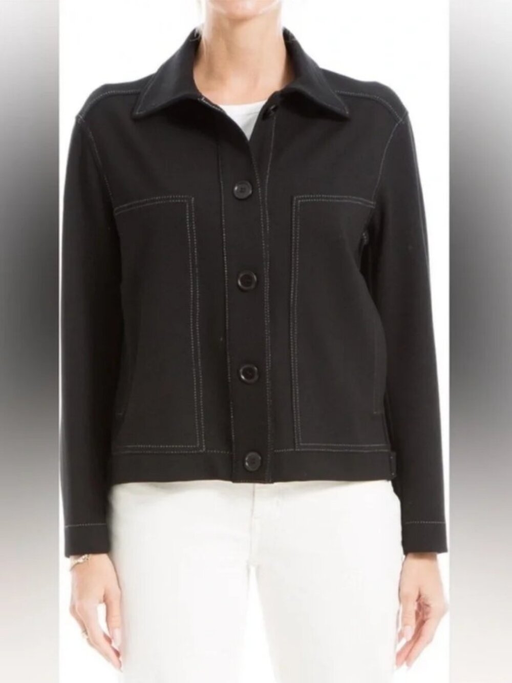 NWT MAX STUDIO Contrast Stitch Jacket | Size 2X